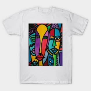 Abstract Art Colorful Faces T-Shirt